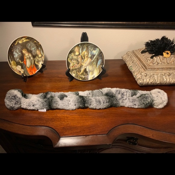 Rex Rabbit Fur Scarf (Chinchilla) - Italia - Picture 4 of 7